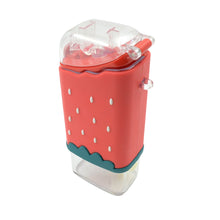 Portable Cute Water Bottle for Kids, Unique Ice Cream Shape water cup, sicle Shaped Plastic Kettle with Straw, Adjustable Shoulder Strap, BPA free, Leakproof (300 ML)