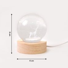 Crystal Ball Night Light Glass Ball Night Lamp with Wood Base