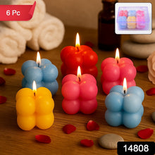 Multicolor Aesthetic Bubble Cube Wax Candles (6 Pc)